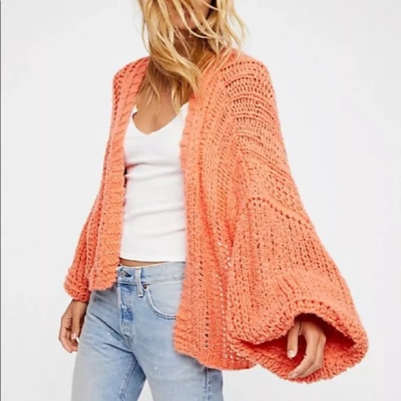 Free People Sweaters - FREE PEOPLE orange chamomile cardigan